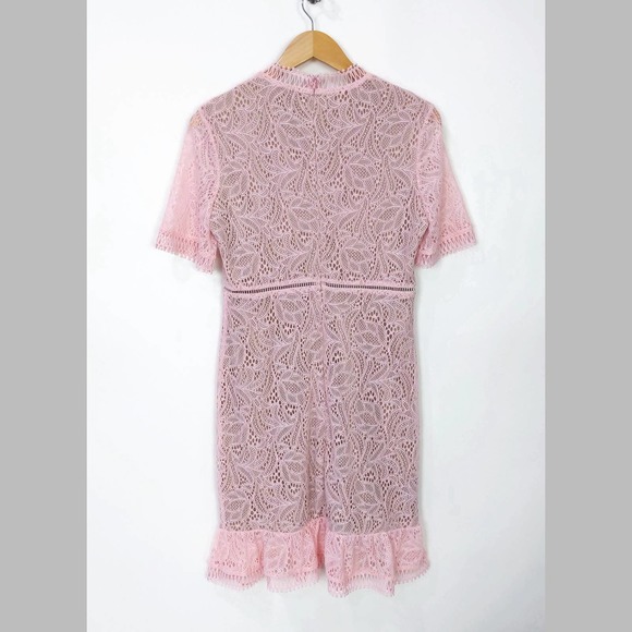 Bardot Theodora Lace Sheath Mini Dress In Soft Pink Wedding Preppy Party - Picture 5 of 8